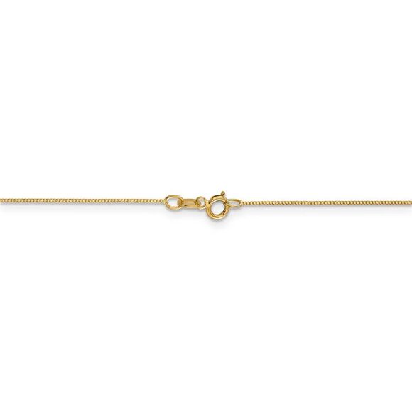 0.5mm, 14k Yellow Gold Solid Box Chain Necklace, 18 Inch - Picture 4 of 8